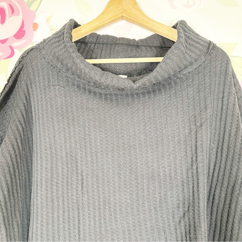NEW Free People Juicy Thermal Black Long Sleeve Top S - Picture 5 of 12